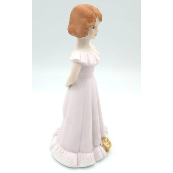 Enesco Birthday Girl Figurine Number 13 Pink Dress Red Hair Vintage 6 Inch 1982 - Picture 9 of 13